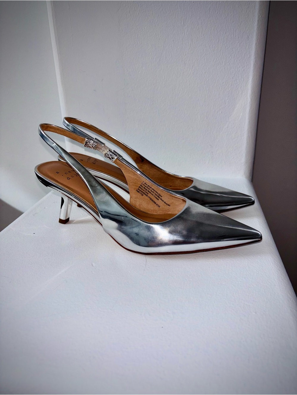 Metallic 🪩 Slingback Kitten Heels